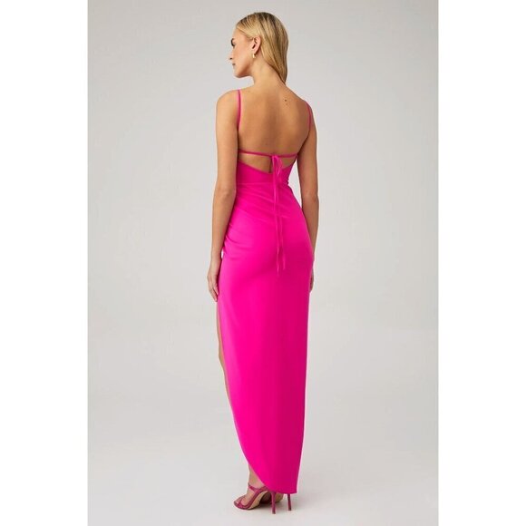 Amanda Uprichard Jasalina Maxi Dress Hot Pink Womens Size Large - Picture 4 of 11